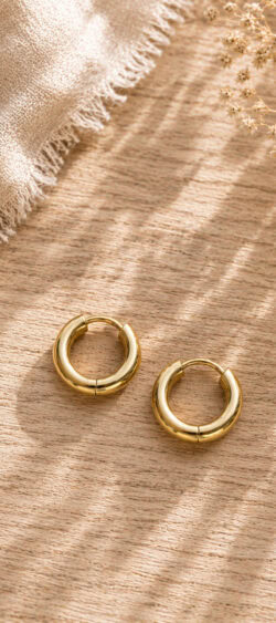 Basic ring oorbellen Sil