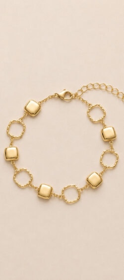 Armband met vierkante schakels goud Sil - 182733