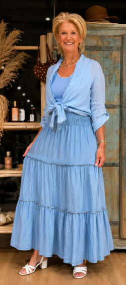 Wijde rok tencel jeans - Bibi 185185