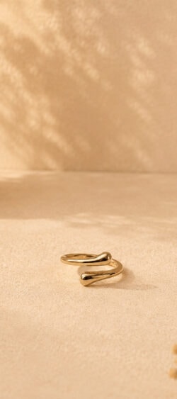 Dubbele druppelring goud Sil - 183459