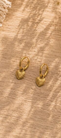 Oorbellen met hartjes hanger Sil