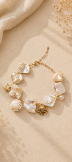 Schelpen armband met bedels Sil - 182803