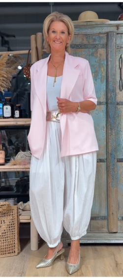 Blazer met korte mouwen roze - Floor 182777.