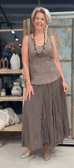 Crinkle rok / jurkje bruin - Ailan 183776.