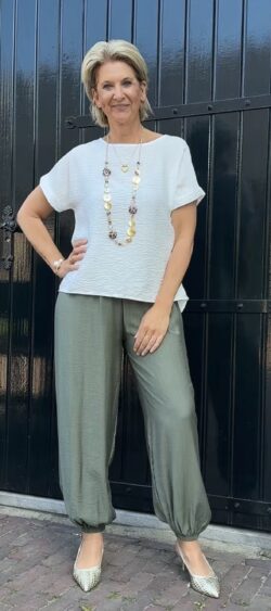 Blouse top met knopen achter wit - Evy 184614