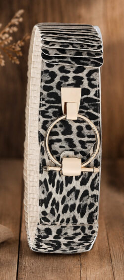 Brede elastische riem leopard - Renske