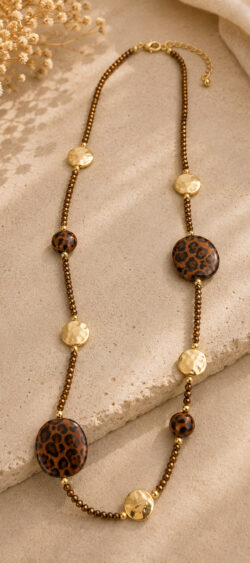 Lange ketting leopard bruin - Renske 187843