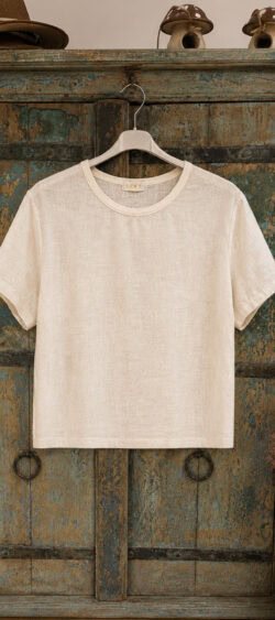 Basic linnen shirt ecru - Len 185605