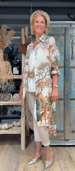 Tuniek blouse afrika bruin - Len 187230
