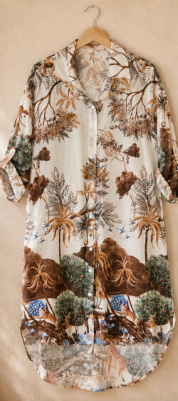 Tuniek blouse afrika bruin Len