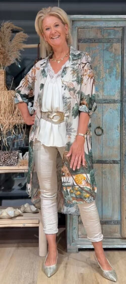 Tuniek blouse afrika khaki - Len 187231