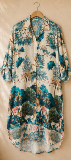 Tuniek blouse afrika aqua Len