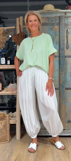 Semi travel sweater korte mouw appel groen