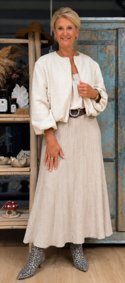 Wollook ballon jasje beige - Evy 190633