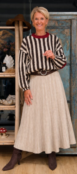 Proseco pullover bruin-ecru - Nana 190416