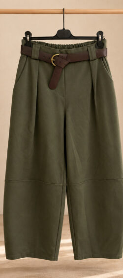 Bandplooi culotte khaki - Evy 191368