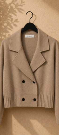 Kort blazer vest taupe - Evy (19 augustus op voorraad, je kunt al bestellen)