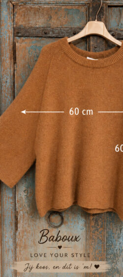 Wollige oversized pullover 3/4 mouw wolwit - Elza