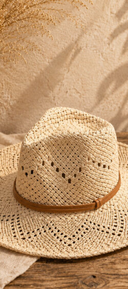 Boho zomerhoed raffia beige - Renske 185213