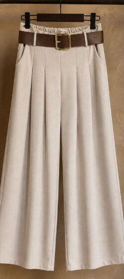 Bandplooi pantalon zand - Evy 190374