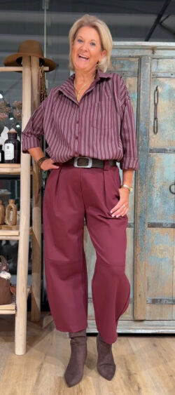 Blouson streep bordeaux - Evy 192655