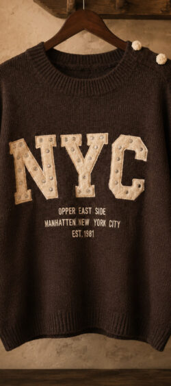 Pullover NYC bruin - Nana 190363 (25 augustus weer op voorraad, je kunt al bestellen)