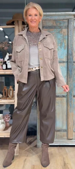 Oversized rib jack taupe - Bibi 192317