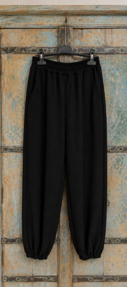 Jasmine broek met elastische zoom zwart - Bibi 190682