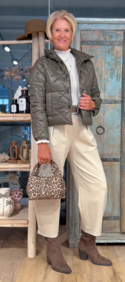 Gewatteerde jas khaki Bibi - 191388