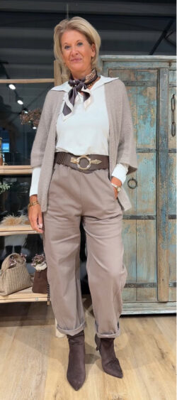 Vlindervest wol taupe Elza - 191345