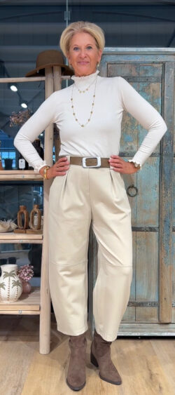 Bandplooi culotte beige - Evy 191362 (1 september weer op voorraad, je kunt al bestellen)
