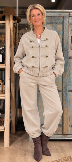 Velours military vest beige - Bibi 192679