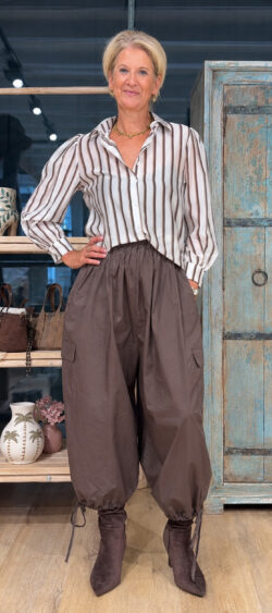 Cargo ballon broek bruin poppelin - Evy 191352