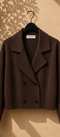 Kort blazer vest bruin - Evy (19 augustus op voorraad, je kunt al bestellen)