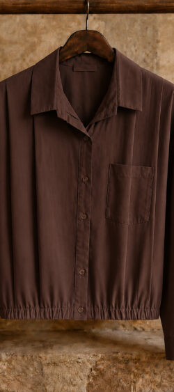 Ballon blouse bruin - Evy 190301