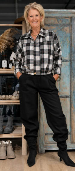 Flanel blouson zwart geruit - Evy 190711
