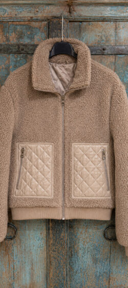 Teddy bomber jack taupe - Evy