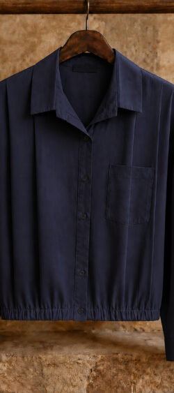 Ballon blouse donkerblauw - Evy 190300