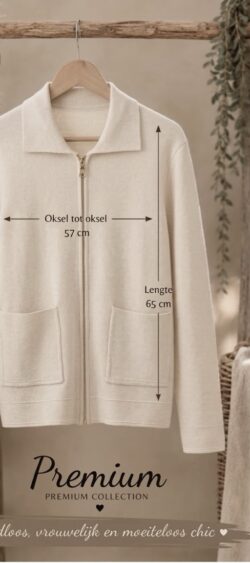 Vest met rits en kraagje beige- Evy 191721
