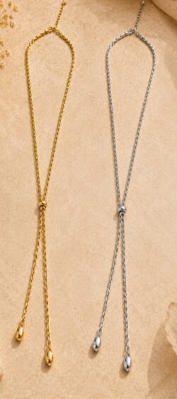 192824 Lariat ketting goud en zilver ᛫ €24,95