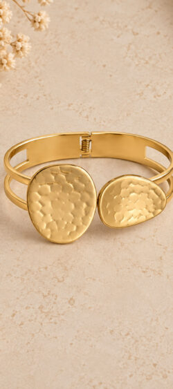 Bangle armband met organische vormen goud Sil - 193835