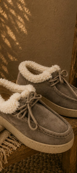 Suedine winter moccasins taupe - 8-532 (8 September op voorraad, je kunt al bestellen)