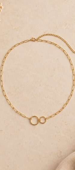 Schakelketting met 2 ringen goud Sil - 193833