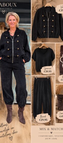 193562. Set velourse military vest €39,95 - Ballon broek €29,95