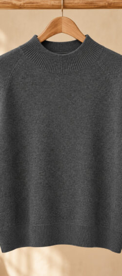Turtle pullover korte mouw grijs - Evy 196291