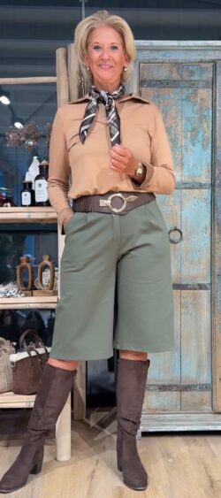 Basic polo longsleeve camel Ailan - 195078