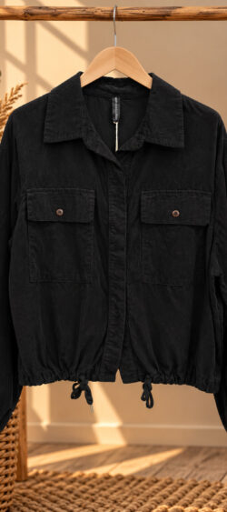 Babyrib blouson blouse zwart Bibi