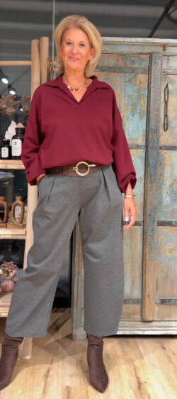 Bandplooi culotte grijs - Evy 194944