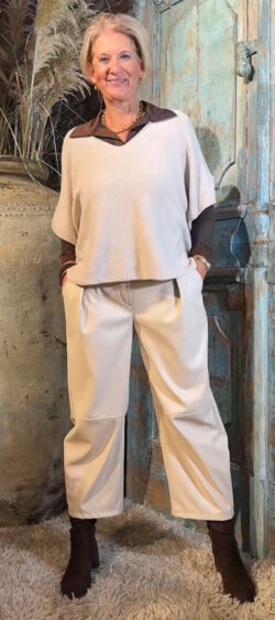 Oversized pullover korte mouw beige - Ailan 196349
