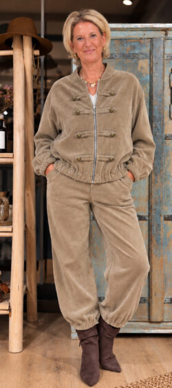 Velours military vest camel - Bibi 192440